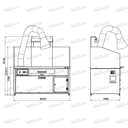 Стол для сварки с вытяжкой КРОН СС-1200