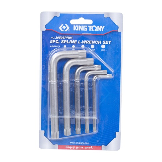 Набор Г-образных Spline, M5-M12, короткие, 5 предметов KING TONY 20505PR01