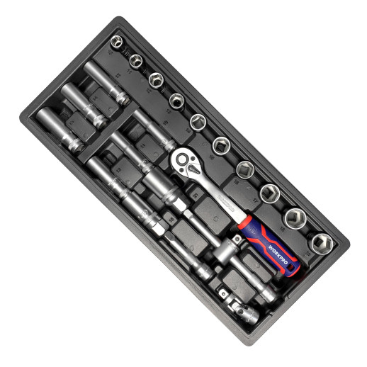 Тележка инструментальная 7 ящиков с 12 ложементами WP285002A WORKPRO