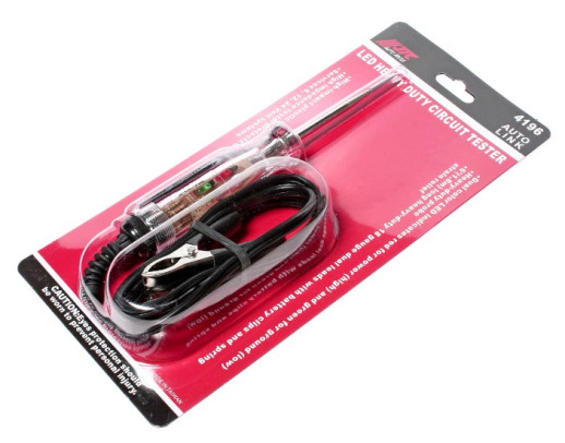 ТЕСТЕР ЦЕПИ С ДИОДНОЙ ИНДИКАЦИЕЙ УСИЛЕННЫЙ 6/12/24V, КАБЕЛЬ 1.8М JTC-4196