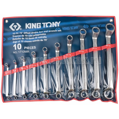 Комплект накидных ключей, 6-32 мм, 10 предметов KING TONY 1710MR