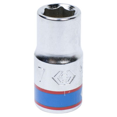 Головка торцевая стандартная шестигранная 1/4", 7 мм KING TONY 233507M