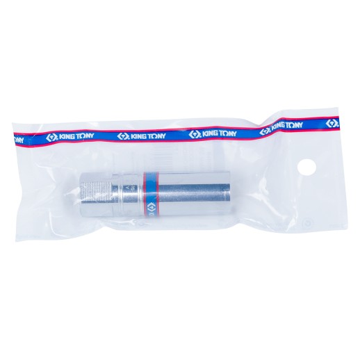 Головка свечная шестигранная 3/8", 16 мм, L = 70 мм, резиновый фиксатор KING TONY 363516