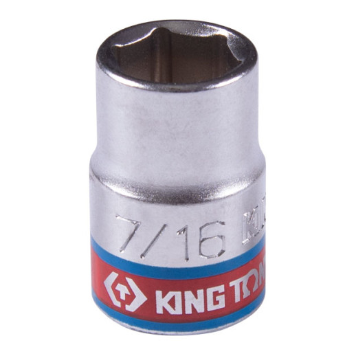 Головка торцевая стандартная шестигранная 3/8", 7/16", дюймовая KING TONY 333514S