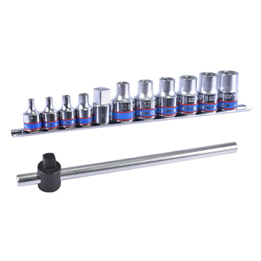 Набор торцевых головок 1/2"&3/8", TORX Е-стандарт, Е4-Е20, вороток, 12 предметов KING TONY 7112PR