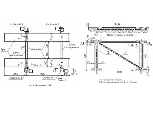 ПЛ-20 Подъёмник платформенный, 4-х ст, г/п 20 т (стандарт)