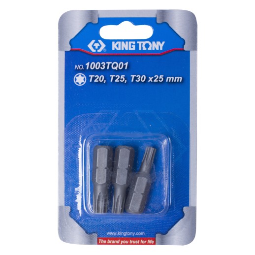 Набор вставок (бит) 1/4", Torx, Т20, Т25, Т30, 3 предмета KING TONY 1003TQ01