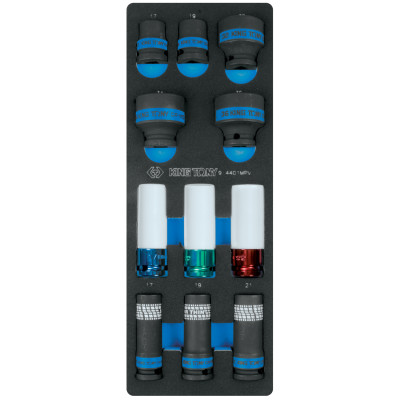 Набор ударных головок 1/2", ложемент, 11 предметов KING TONY 9-4401MPV