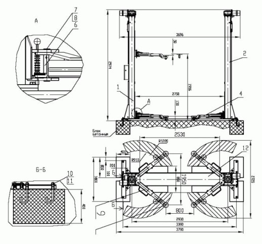 ПЛД-5 Подъемник стационарный, 2-х ст., г/п 5т (ТЗ)