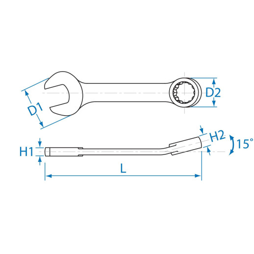 Ключ комбинированный укороченный 8 мм KING TONY 10D0-08