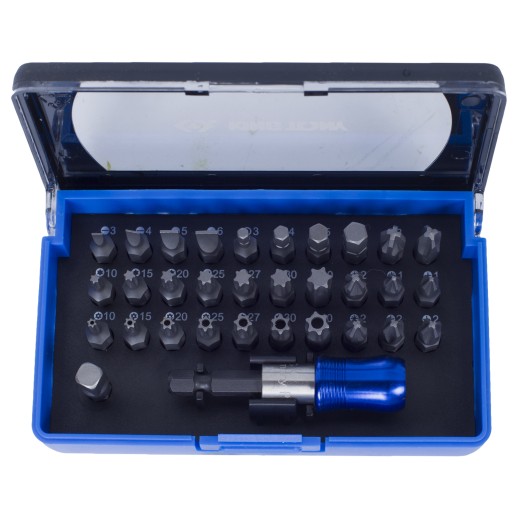 Набор вставок (бит) 1/4", PH, PZ, Hex, Torx, Slotted, 32 предмета KING TONY 1032CQ