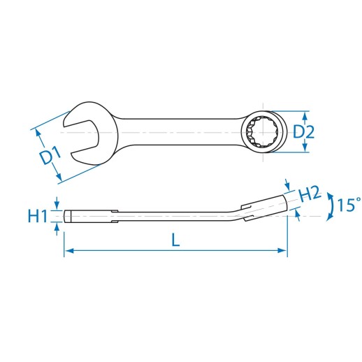 Ключ комбинированный укороченный 19 мм KING TONY 10D0-19