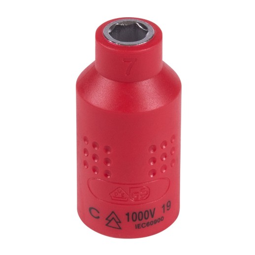 Головка торцевая диэлектрическая шестигранная 3/8", 7 мм KING TONY 3335VE07M