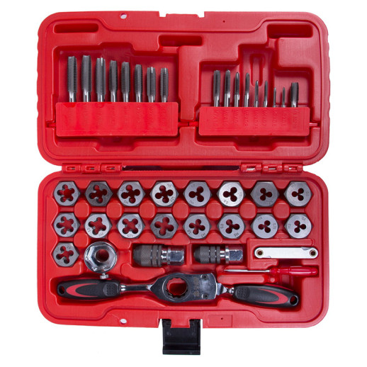 Набор метчиков и плашек SK-5 M3-M12, кейс, 40 предметов МАСТАК 351-00040C