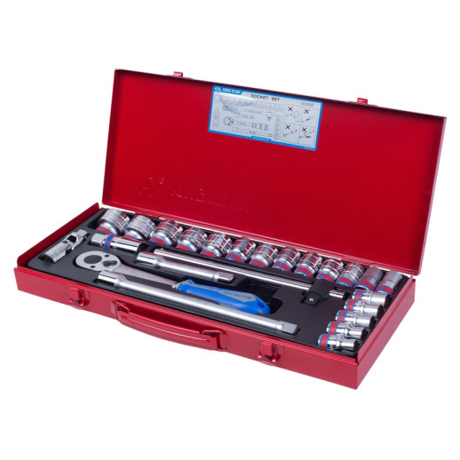 Набор торцевых головок с принадлежностями 1/2&quot;, двенадцатигранные, 3/8&quot;-1,1/4&quot;, 24 предмета KING TONY 4028SR