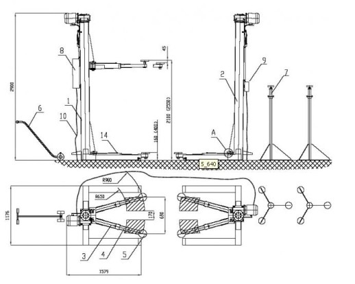ПП-5 Подъемник передвижной, 2-х ст, г/п 5 т (ТЗ)