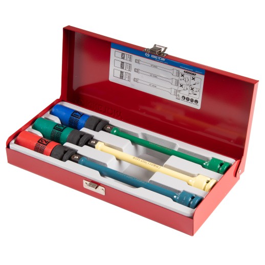 Набор ударных глубоких торцевых головок и торсионных удлинителей 1/2", 17, 19, 21 мм KING TONY 44906MP