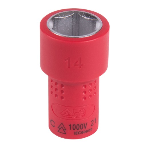 Головка торцевая диэлектрическая шестигранная 1/4", 14 мм KING TONY 2335VE14M