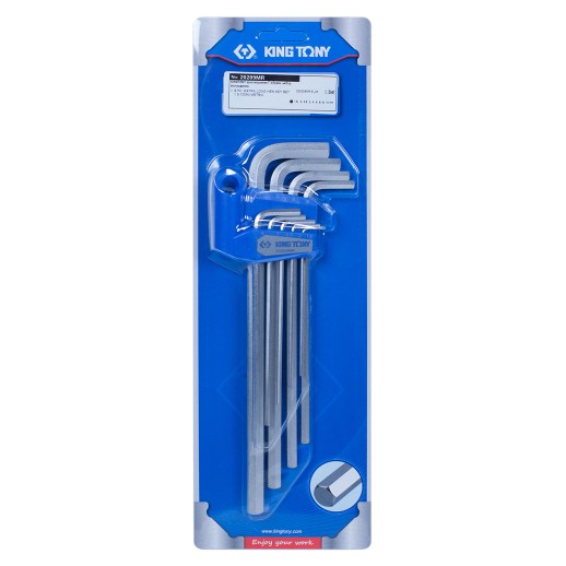 Набор Г-образных шестигранников, 1,5-10 мм, длинные, 9 предметов KING TONY 20209MR