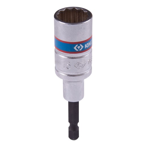 Головка для шуруповерта двенадцатигранная 1/4", 15 мм, L = 80 мм KING TONY 76B815M