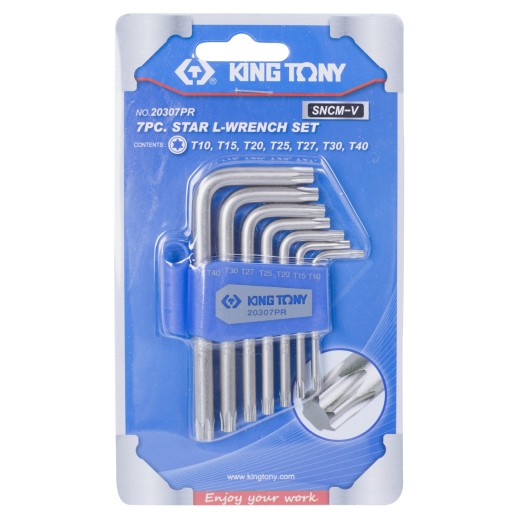 Набор Г-образных Torx, T10-T40, короткие, 7 предметов KING TONY 20307PR