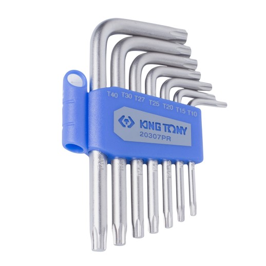 Набор Г-образных Torx, T10-T40, короткие, 7 предметов KING TONY 20307PR