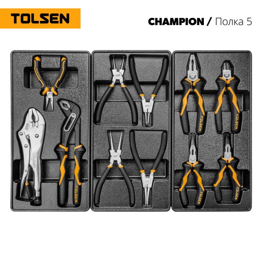 Набор инструментов "CHAMPION" в черной тележке, 239 предметов TOLSEN TT85416