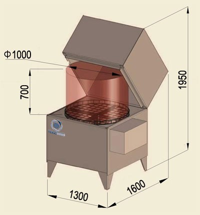 ТС-1000 Моечная машина (вытяжка пара, маслоотделитель)