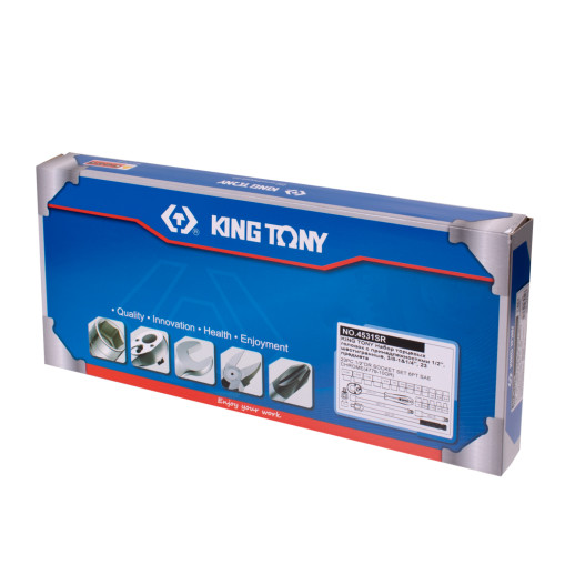 Набор торцевых головок с принадлежностями 1/2", шестигранные, 5/16"-1&1/4", 23 предмета KING TONY 4531SR
