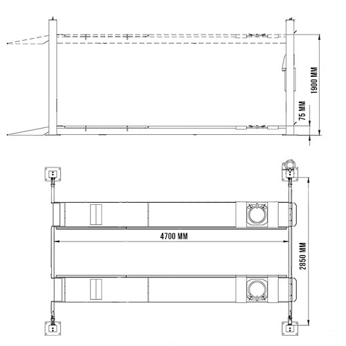 Четырехстоечный подъемник System4you F4D4S