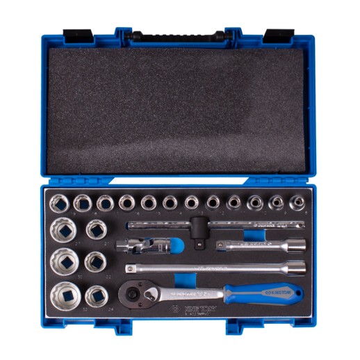 Набор торцевых головок с принадлежностями 1/2", двенадцатигранные, 8-32 мм, 23 предмета KING TONY 4023MRV01