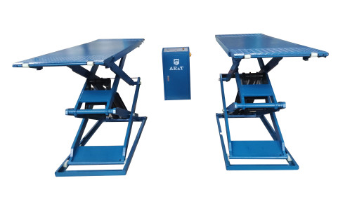 Автомобильный ножничный подъемник F6106E AE&T (380В) для слесарных работ