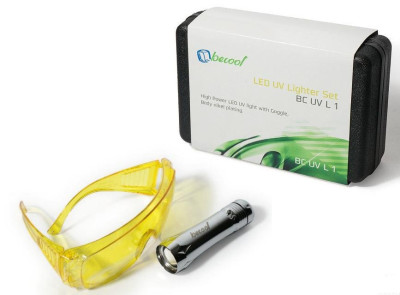 ТЕЧЕИСКАТЕЛЬ BC-UV-L-1 ультрафиолетовый в кейсе (светодиодный фонарик + очки) BC-UV-L-1