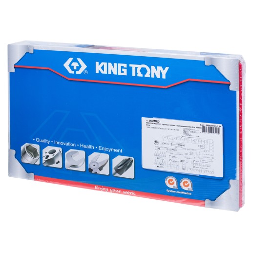 Набор торцевых головок с принадлежностями 1/4", 3/8", 1/2", шестигранные, 4-32 мм, 62 предмета KING TONY 9563MR01
