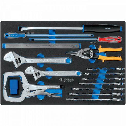 НАБОР ИНСТРУМЕНТОВ АРМАТУРЩИКА, ЛОЖЕМЕНТ, 24 ПРЕДМЕТА KING TONY 9-91124MRV