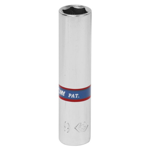 Головка торцевая глубокая шестигранная 1/4", 9 мм KING TONY 223509M