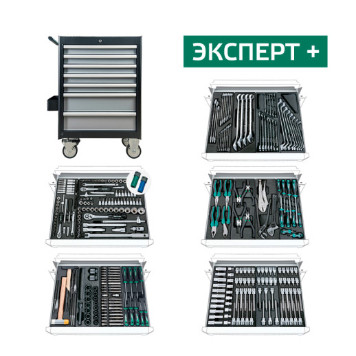 Инструментальная тележка с комплектом инструмента ЭКСПЕРТ +