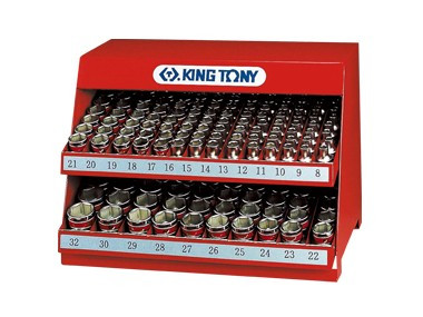 СТЕНД С ТОРЦЕВЫМИ ГОЛОВКАМИ 1/2", 5/16"-1&1/4", СЕРИЯ 4335S, 136 ПРЕДМЕТОВ KING TONY 4572SR