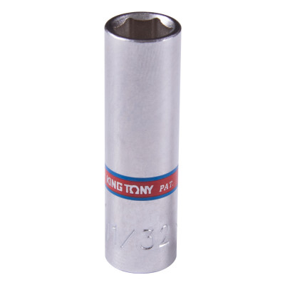 Головка торцевая глубокая шестигранная 1/4", 11/32", дюймовая KING TONY 223511S