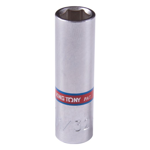 Головка торцевая глубокая шестигранная 1/4", 11/32", дюймовая KING TONY 223511S