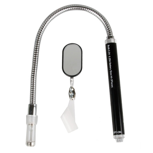 ЗЕРКАЛО НА ГИБКОМ СТЕРЖНЕ, 450 ММ, МАГНИТ, ПОДСВЕТКА KING TONY 9TQ02