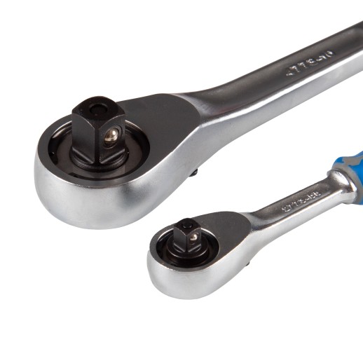 Набор трещоток 1/4", 1/2", 90 зубцов, флажковых с кнопкой, 2 предмета KING TONY 7773GS