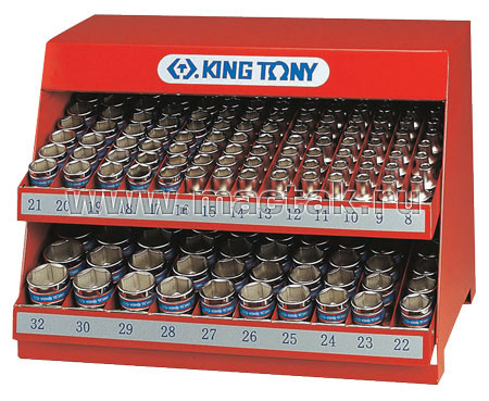 СТЕНД С ТОРЦЕВЫМИ ГОЛОВКАМИ 1/2", 8-32 ММ, СЕРИЯ 4330М, 172 ПРЕДМЕТА KING TONY 4072MR