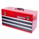 Ящик инструментальный, 3 выдвижных ящика и отсек, красный KING TONY 87401-3