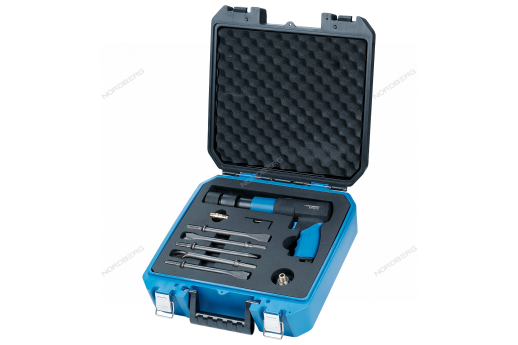 Пневмозубило 250 мм, с комплектом насадок и быстросъемным держателем в кейсе NP5070K