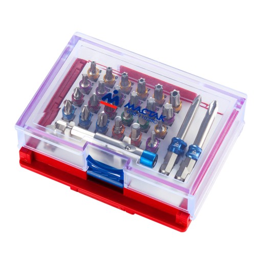 Набор вставок (бит) 1/4", TORX, HEX, Pozidriv, Phillips, Slotted, 28 предметов МАСТАК 058-11028C