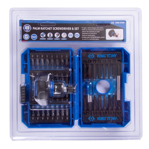 Набор вставок (бит) 1/4", PH, PZ, Hex, Torx, Slotted, 49 предметов KING TONY 1048MR