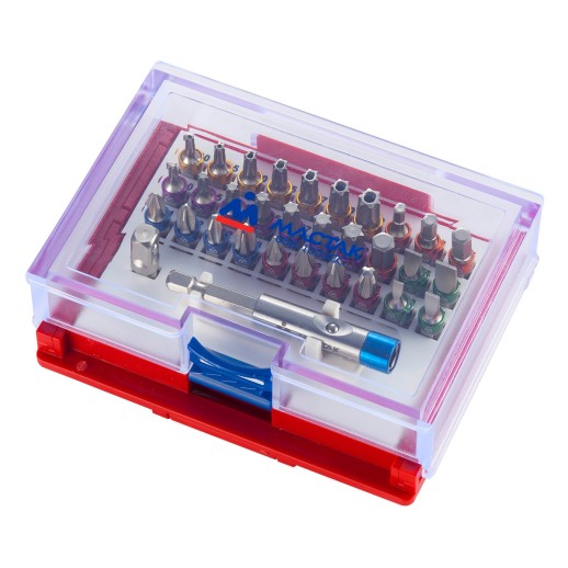 Набор вставок (бит) 1/4", TORX, HEX, Pozidriv, Phillips, Slotted, 32 предмета МАСТАК 058-10032C