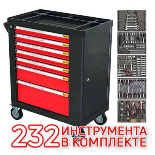 Тележка инструментальная с набором инструментов RC03.3018.P7