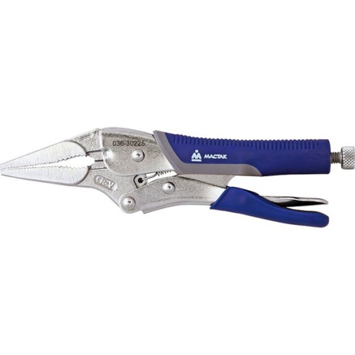 Зажим с фиксатором 225 мм, длинные губки МАСТАК 036-30225H